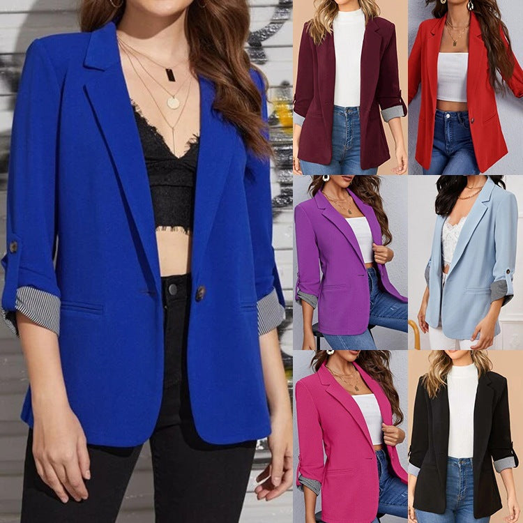 Attractive Classy Fashion Stitching Lapel Graceful Small Suit