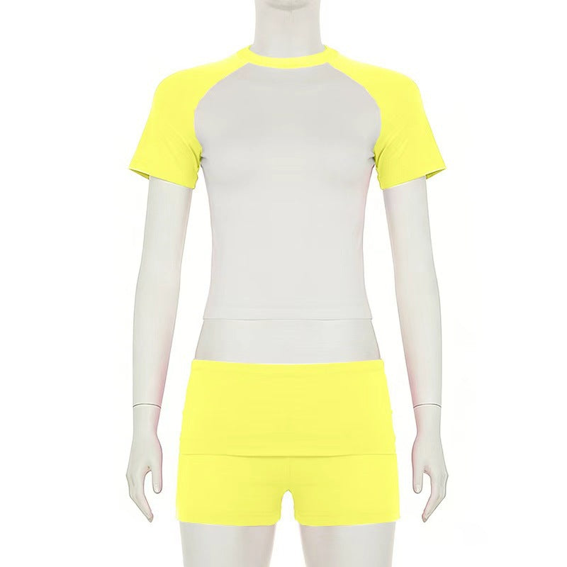 Comfortable Basic Sports Short-sleeved Solid Hair Fashion Casual Suit
