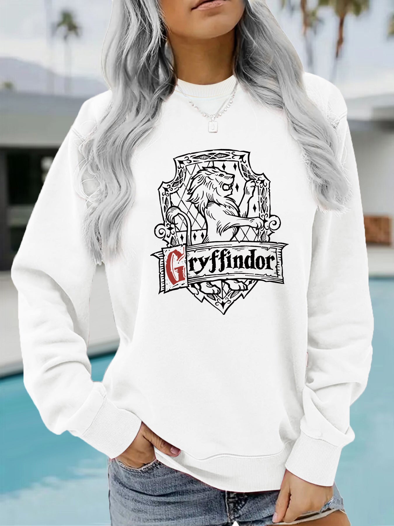 Women's Long Sleeve Shirt Printed Loose Design Sweaters