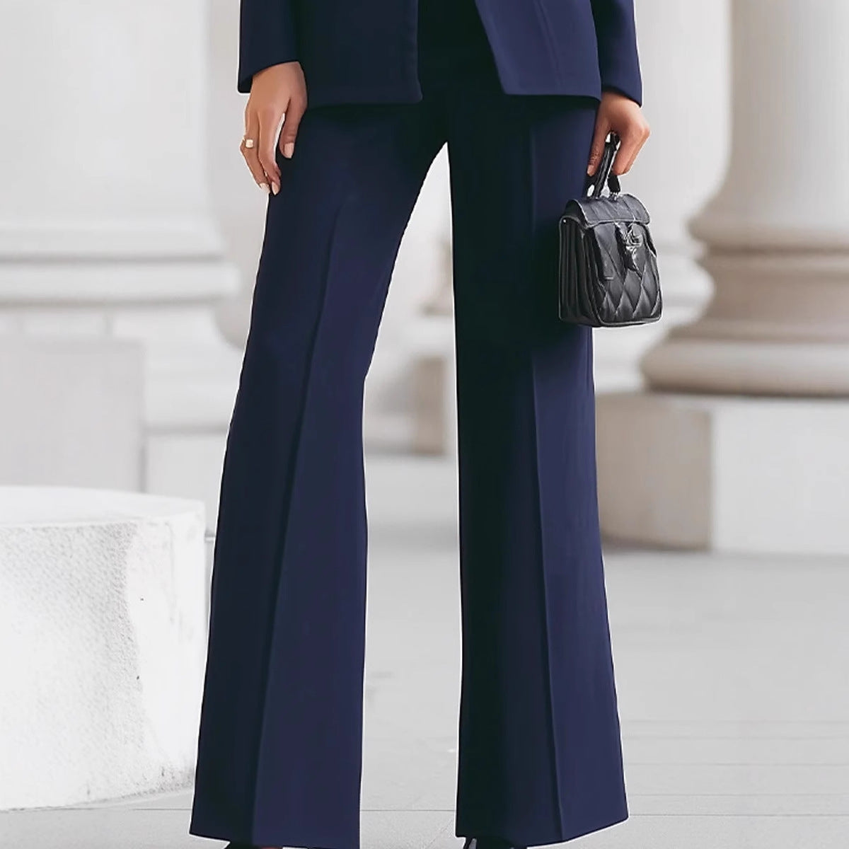 Women's Long-sleeved Solid Color Pocket One Button Small Suits