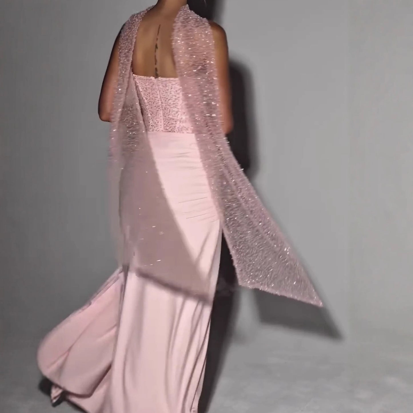 Pink Bra Gown Long Dress Prom Party Dresses