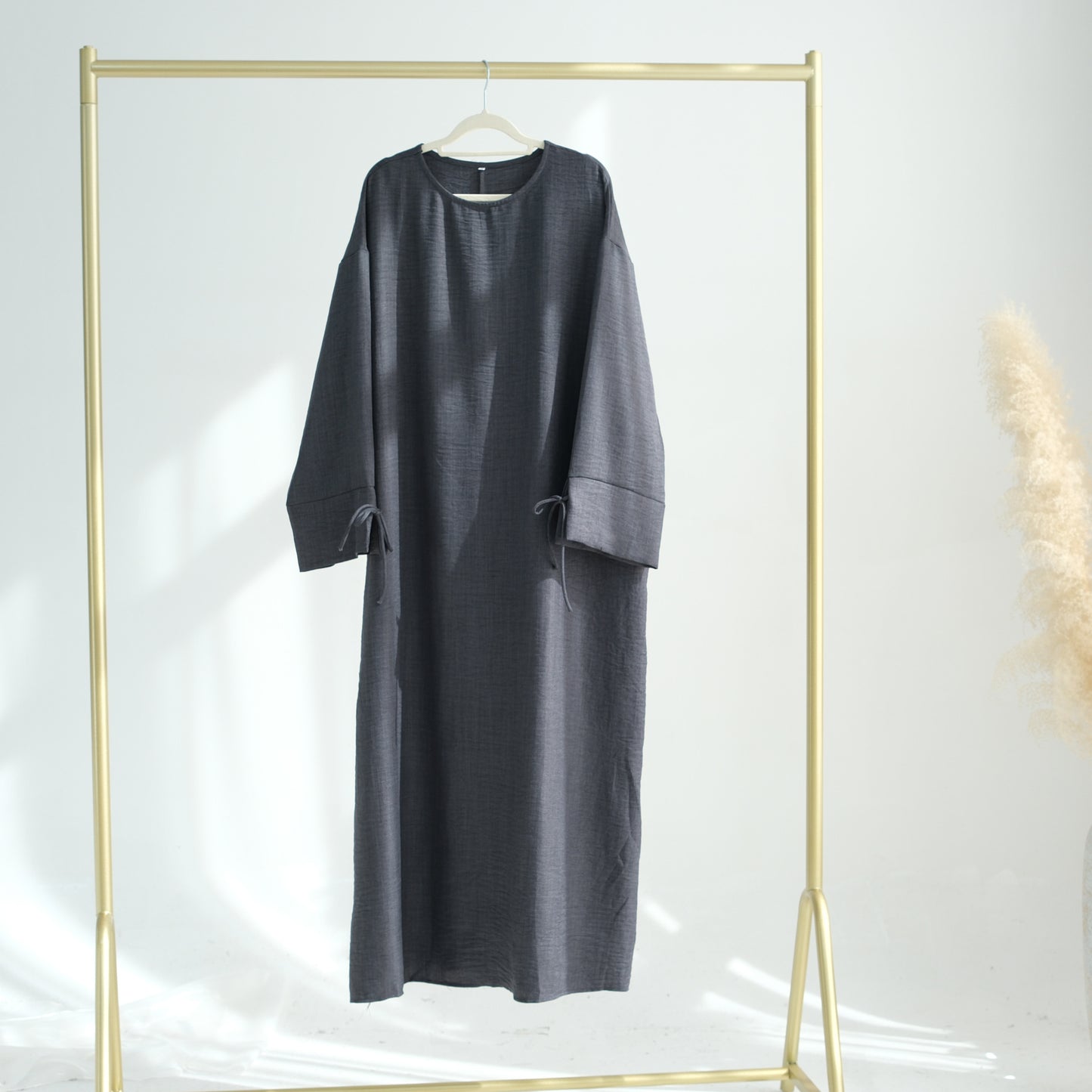 Pretty Turkish Solid Color Casual Robe Dresses