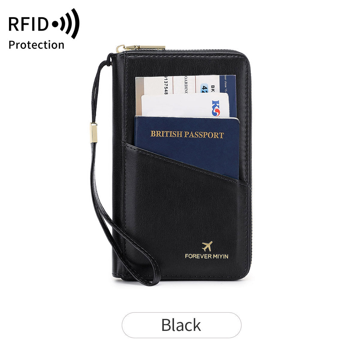 Swiping Long Zipper Passport Ticket Storage Id Package