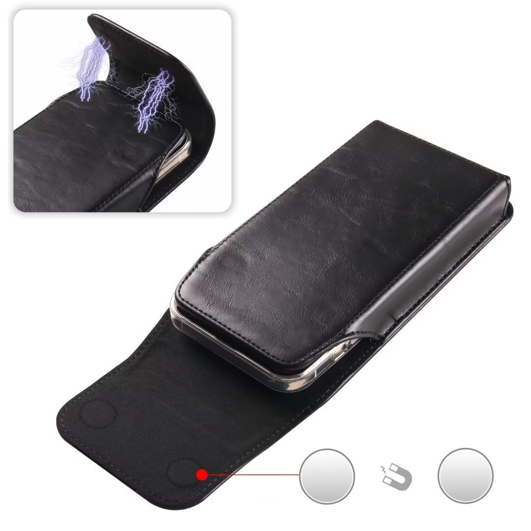 Men's Crazy Horse Pattern Leather Protective Cover Men's Waist Packs