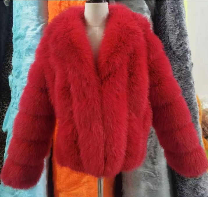 Women's Comfortable Imitation Fur Overcoat Fashion Coats
