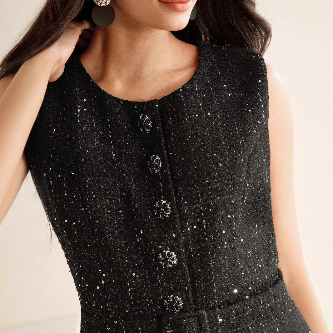 Women's Elegant A- Line Pleated Dress With Dresses