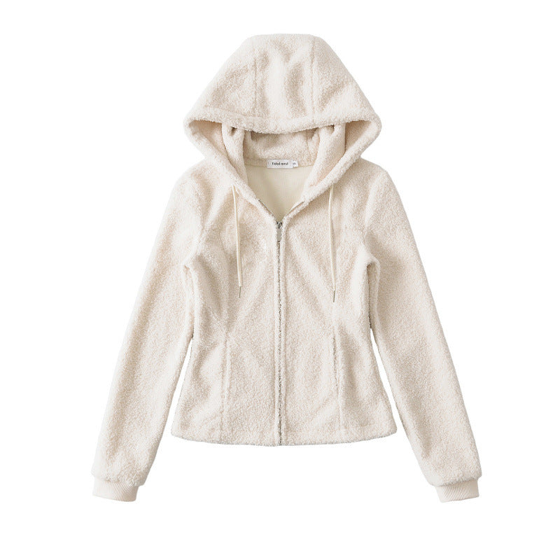 Women's Cool Double-sided Teddy Particle Slim Fit Slimming Waist Jackets