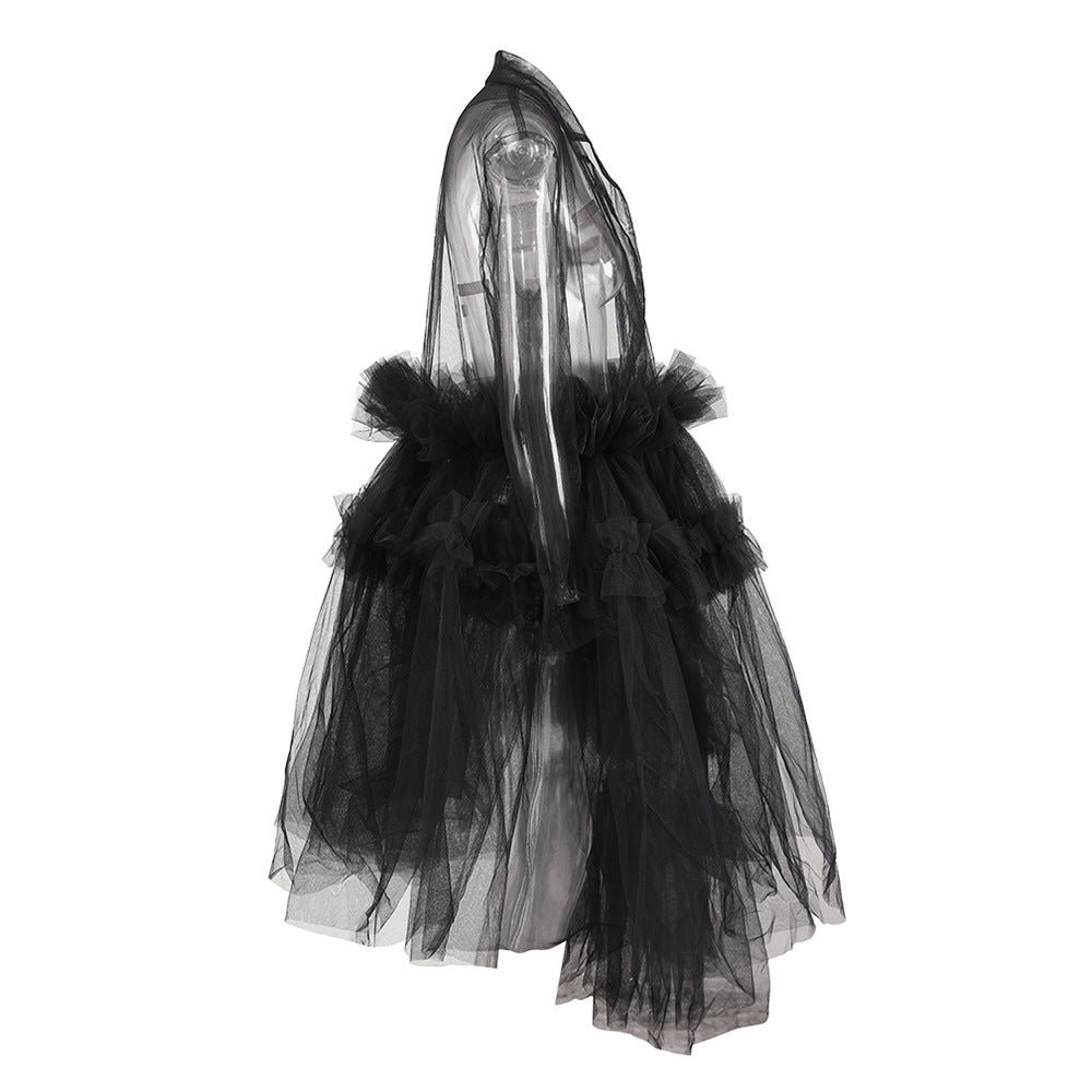European Goods Design Tulle Summer Collar Irregular Skirts