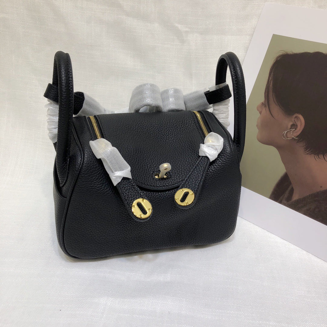 Women's Cowhide Mini Lindy Genuine Leather Doctor Gold Crossbody Bags