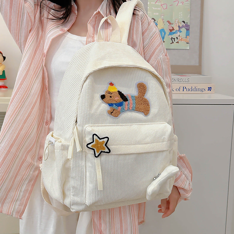 Korean Style Cute Cartoon Puppy Large Backpacks