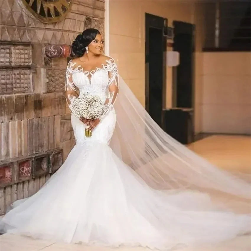 Fishtail Dress Slim High Waist Bridal Tail Wedding Dresses