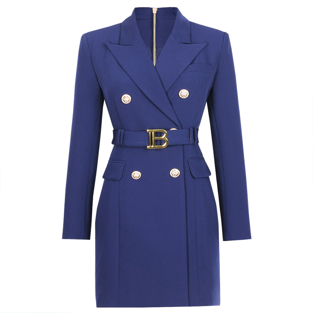 Women's Fashion Advanced Solid Color Belt Long Dresses