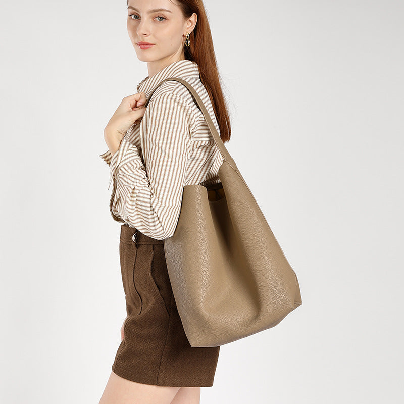 Women's Underarm Cowhide Large Capacity High-grade Shoulder Bags