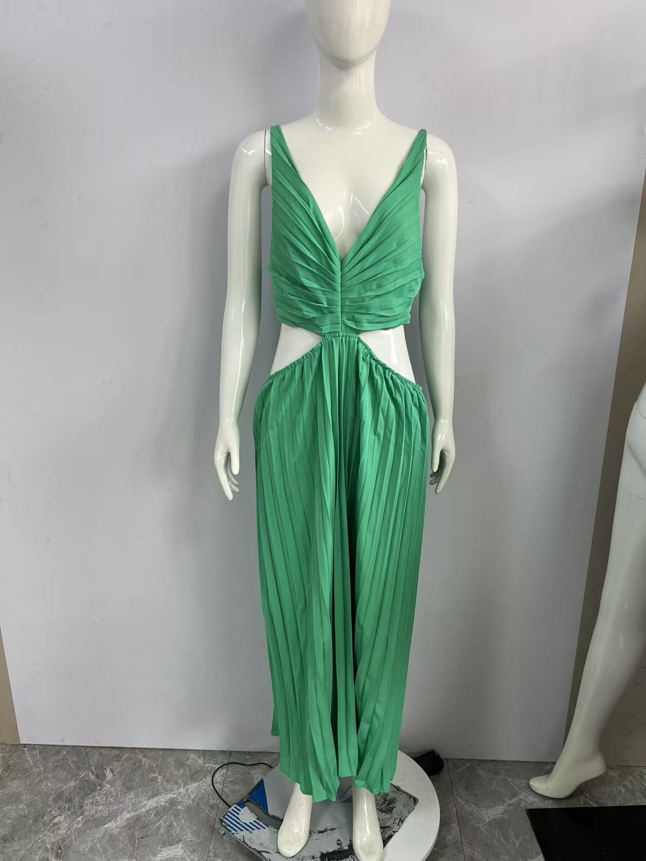 Summer Temperament Elegant Sleeveless Hollow Backless Dress