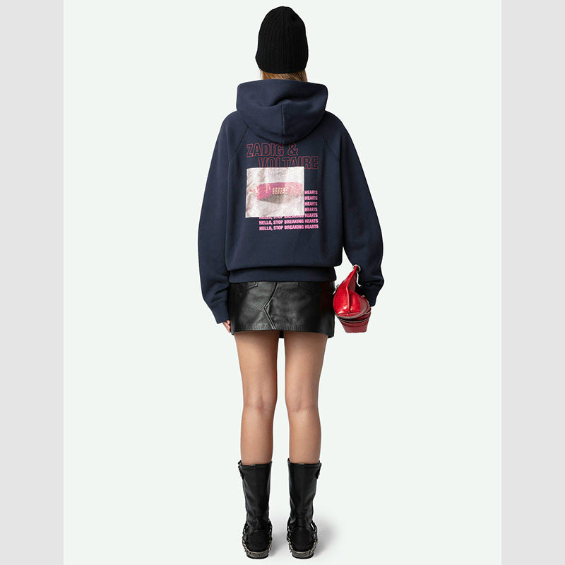 Women's Wings Pink Phone Chalk Digital Printed Sweaters
