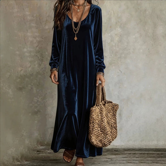 Women's Elegant Graceful Veet Long Sleeves Dress