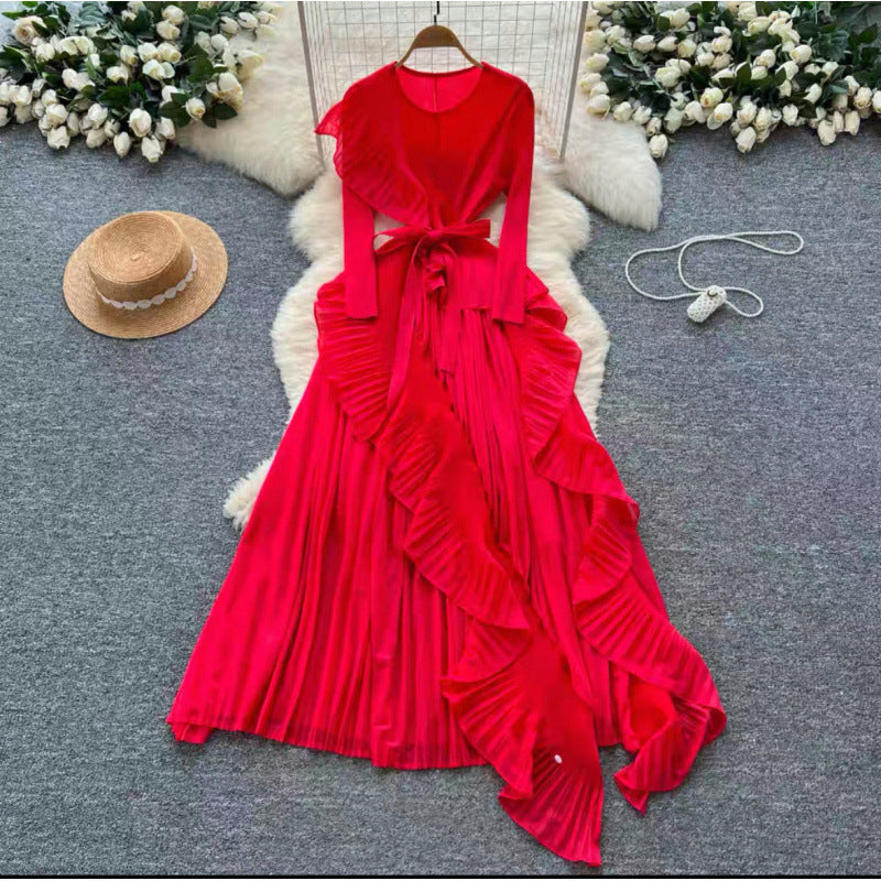 Women's Dress Design Irregular Three-dimensional Ruffled Pleated Dresses