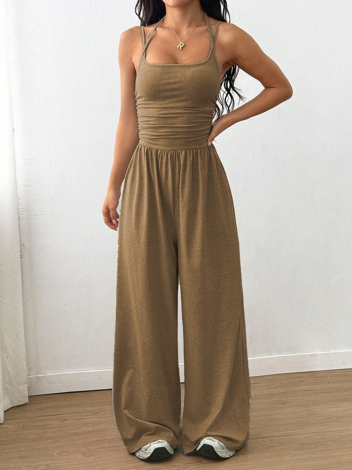 Women's Casual Summer Wide Leg Loose Wrapped Jumpsuits