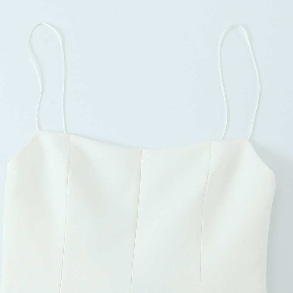 Women's Dress With Bow Elastic Back White Shorts