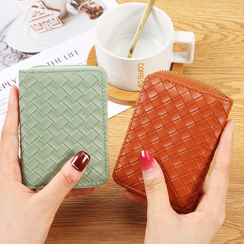 Simple Fashion Woven Expanding Large Capacity Card Holder