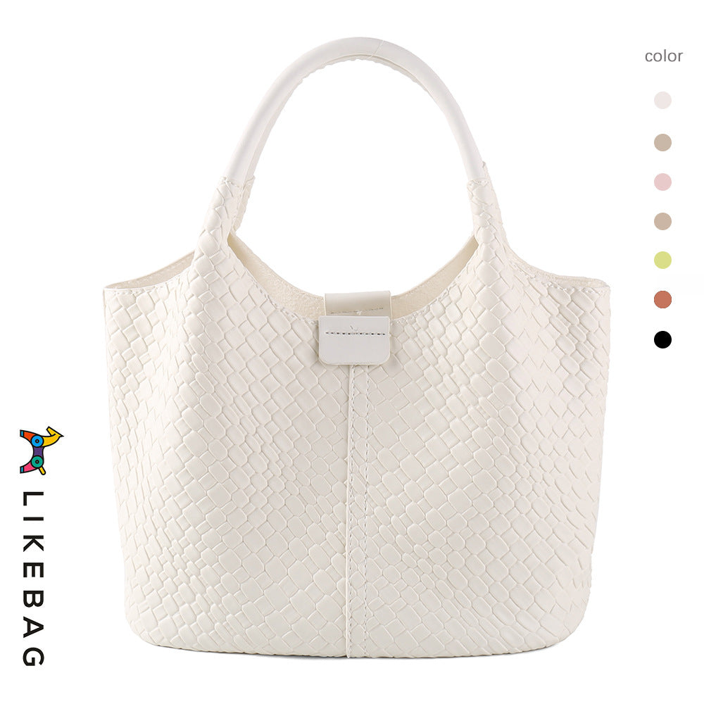 Basket Woven Commute Composite Large Capacity Handbags