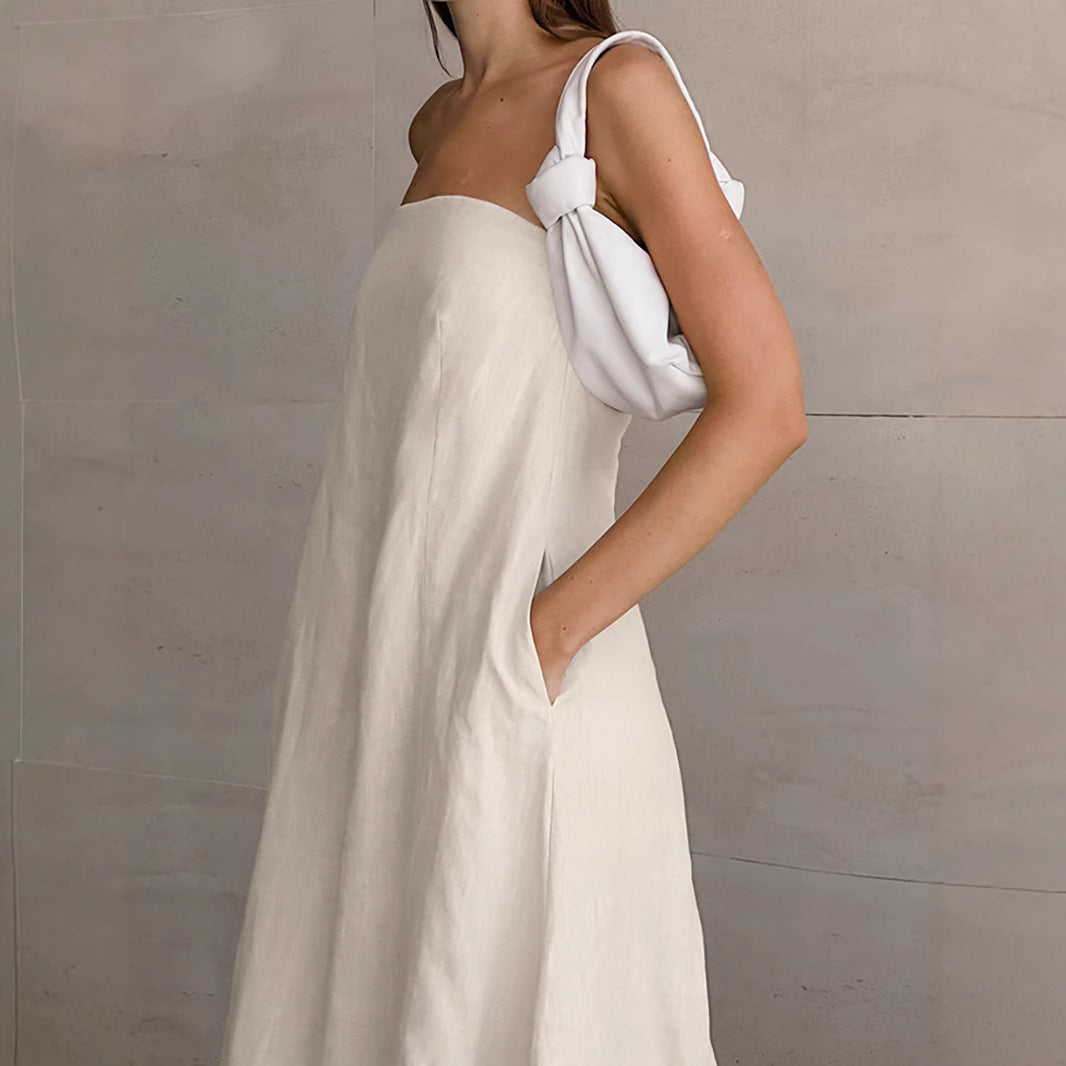 Women's Design Simple Dress Slim Fit Graceful Tube Solid Dresses