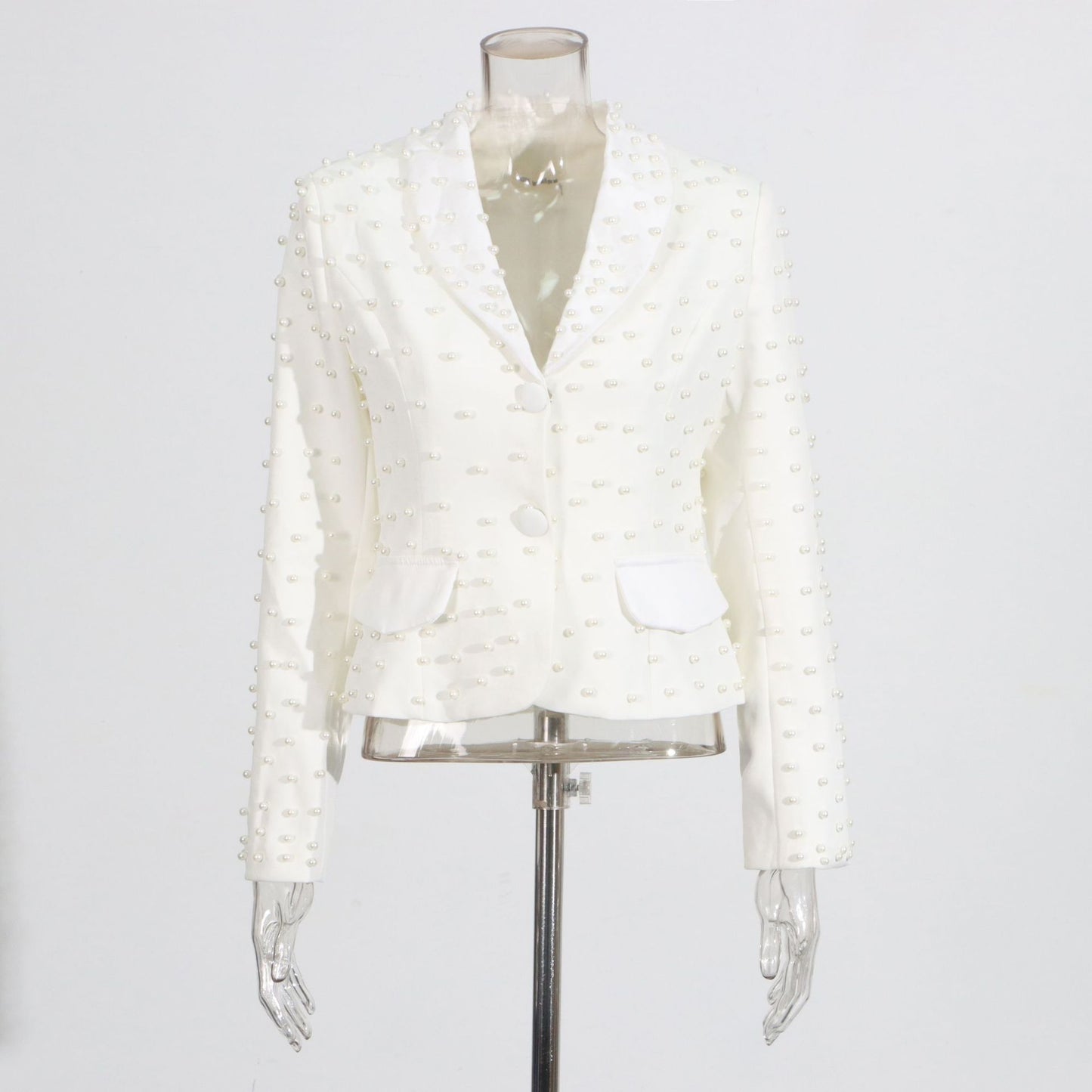 Women's Style Classic High-grade Beaded Solid Color Suits