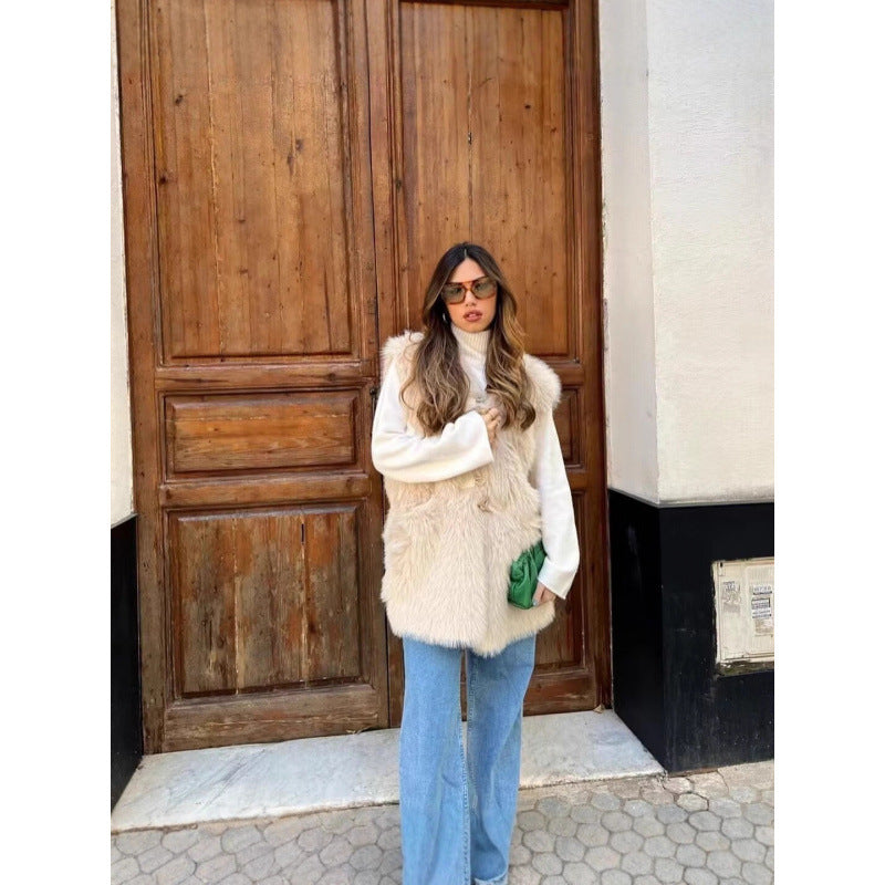 Women's Elegant Fashion Artificial Fur Warm Jackets