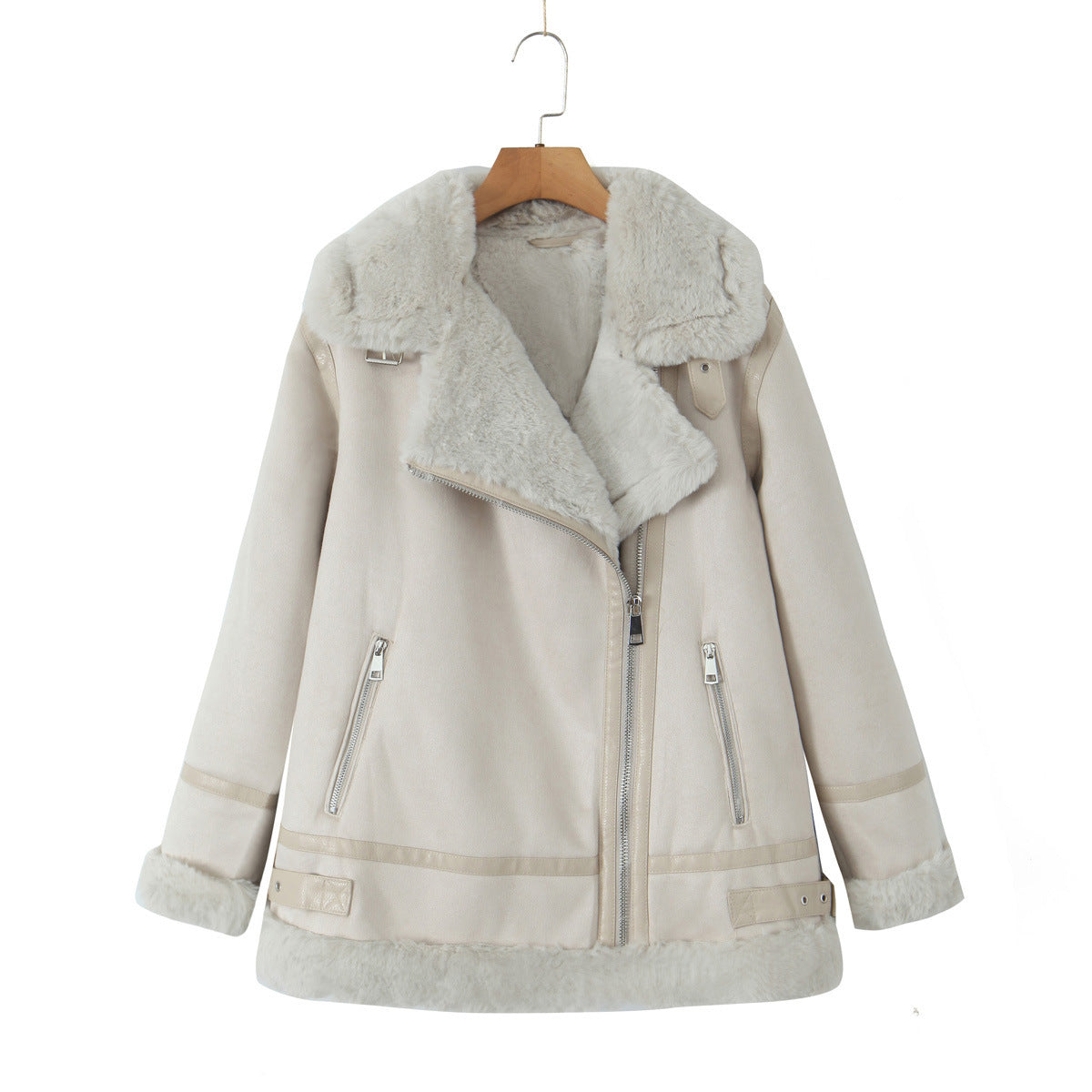 Women's Korean Style Casual Simple Thick Lambskin Coats