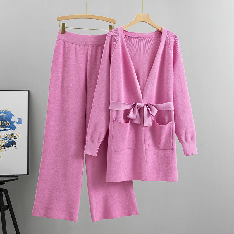 Glamorous Women's Two-piece Knitted Loose European Fashion Casual Suit