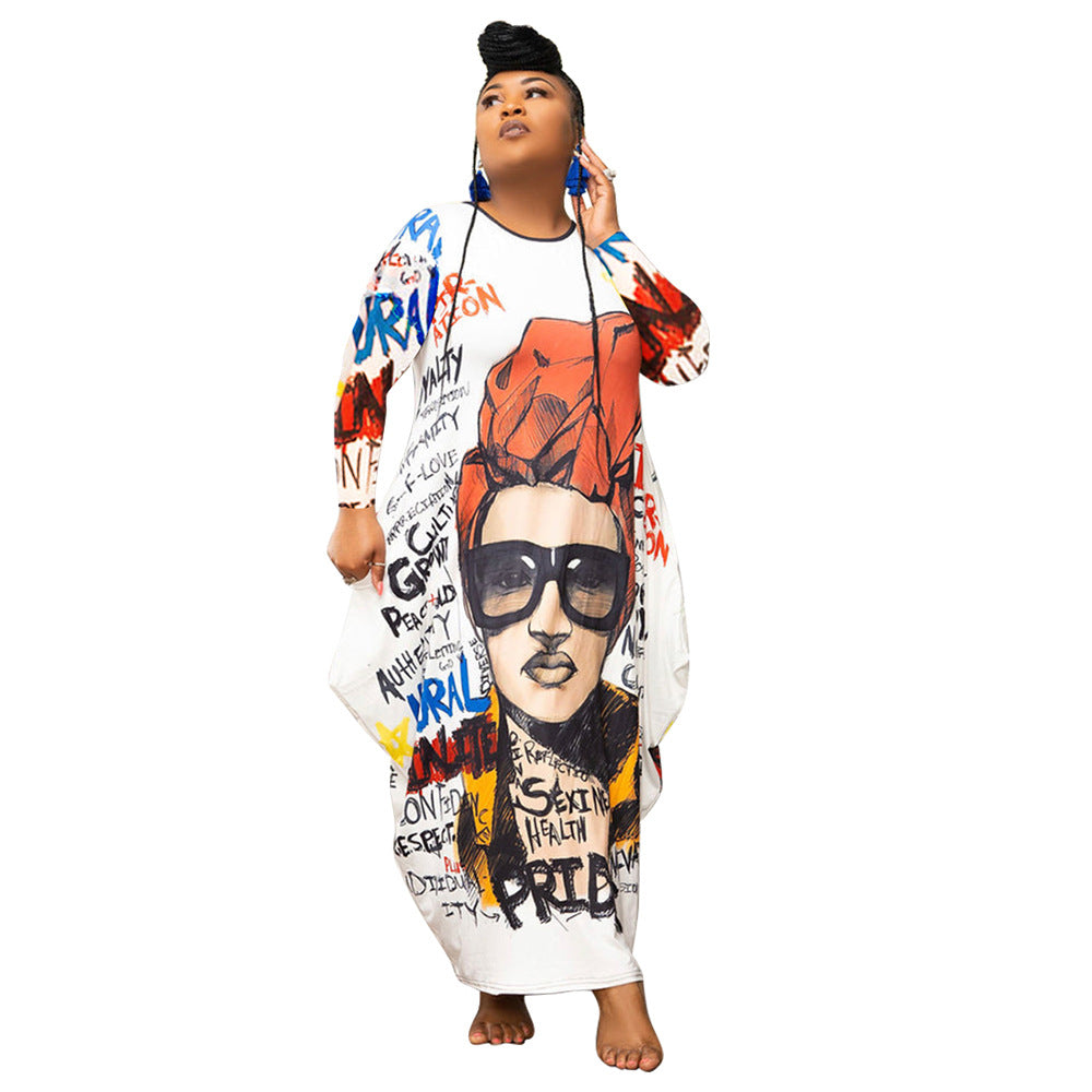 Women's Large Irregular Dress Long Sleeve Big Dresses