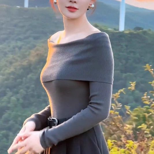 Women's Autumn Mature Elegant Slim Fit Base Knitwear