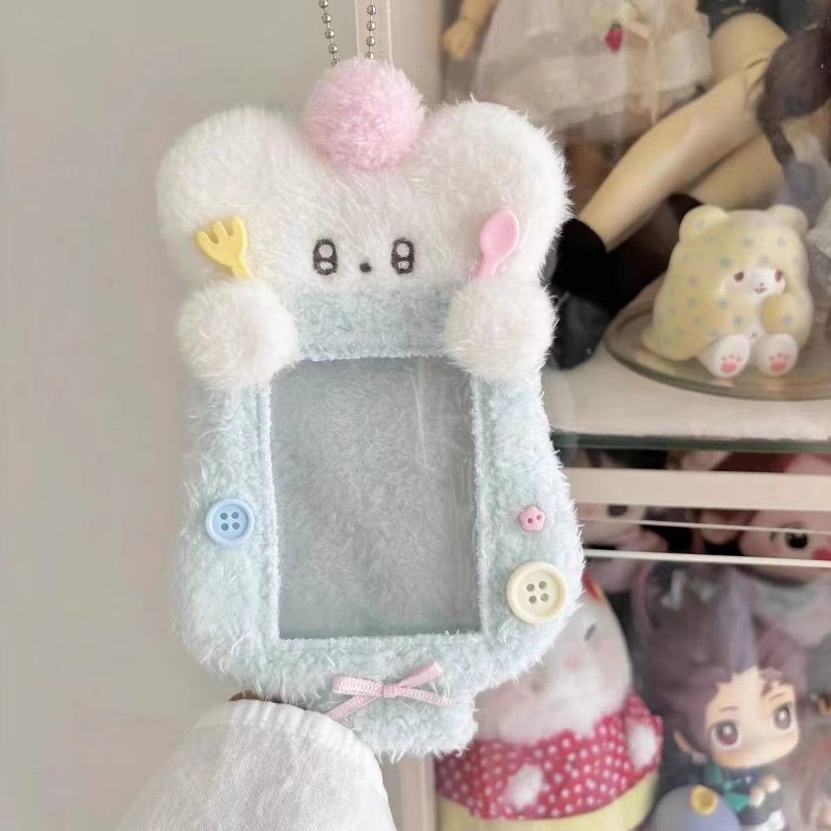 Cute Plush Mini Truck Bus Display Protective Cover Card Holder