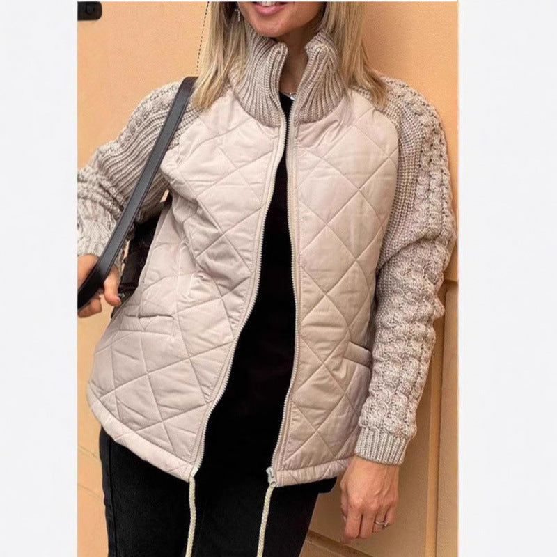Women's Graceful Fashion Zipper Stand Collar Coats