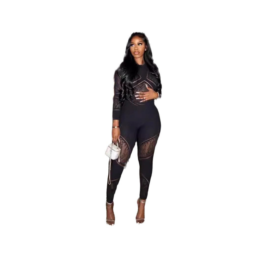 Women's Long Sleeve Autumn Sexy High Waist Skinny Knit One Clothing
