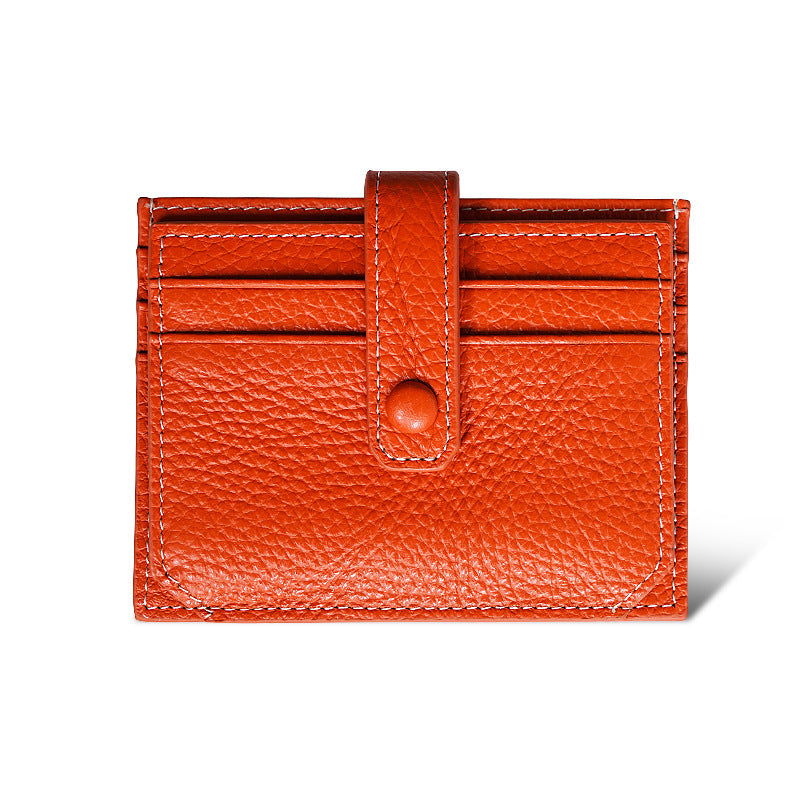 Women's & Men's & Cowhide Genuine Leather Bank Korean Card Holder