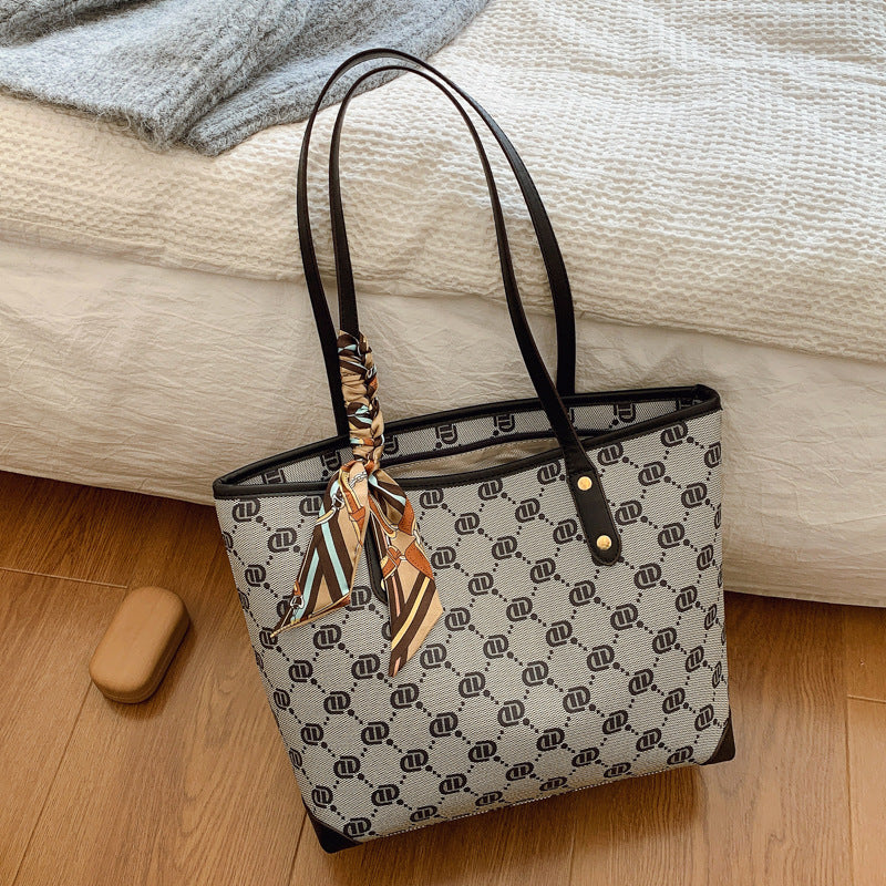 Women's Retro Large Capacity French Printed Fashion Tote Bags