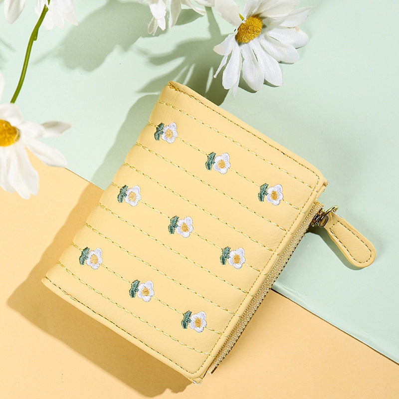 Women's Stylish Minimalist Embroidery Mini Creative Ladies Wallets
