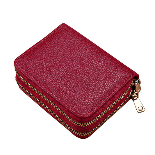 Women's Zipper File Short Large Capacity Multiple Slots Card Holder