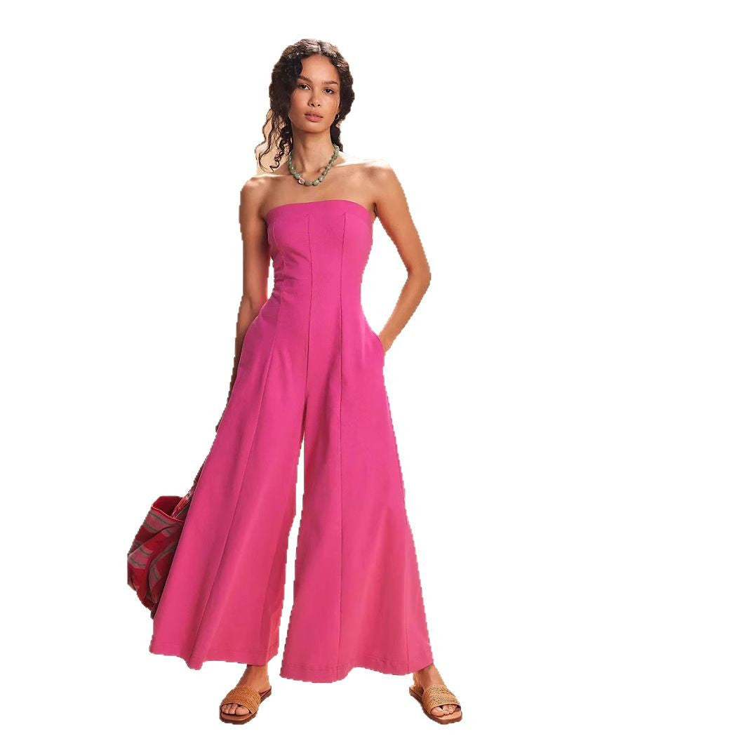 Women's Tube Casual Wide Leg High Waist Tops