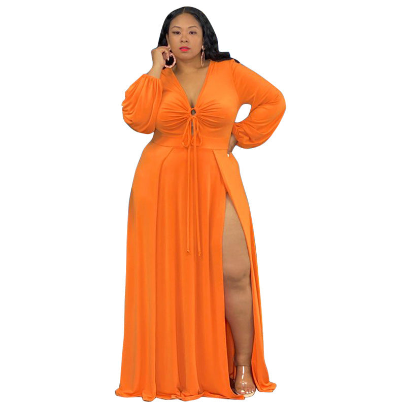 Women's Autumn Sexy Slit Hollow Out Strap Dresses