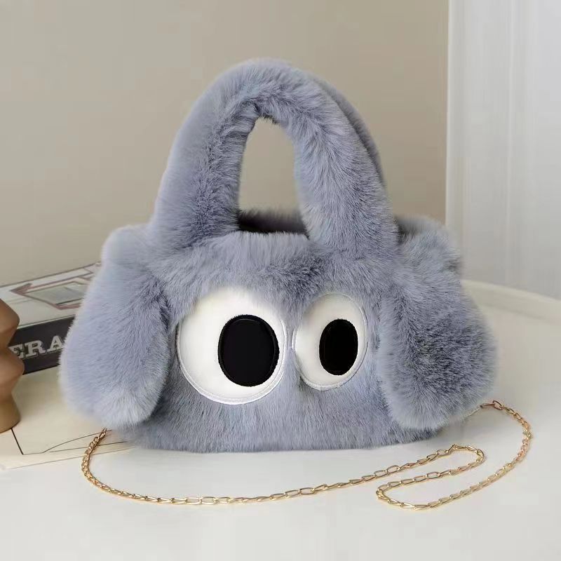 Plush Cute Big Eyes Puppy Oblique Handbags