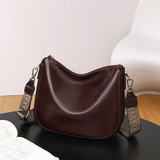 Women's Saddle Genuine Leather Versatile Large Capacity Crossbody Bags