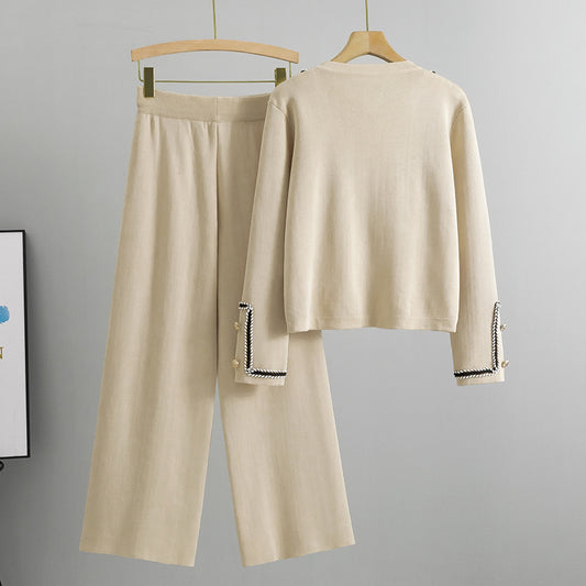 Women's Elegant Knitted Western Style Slimming Classic Suits
