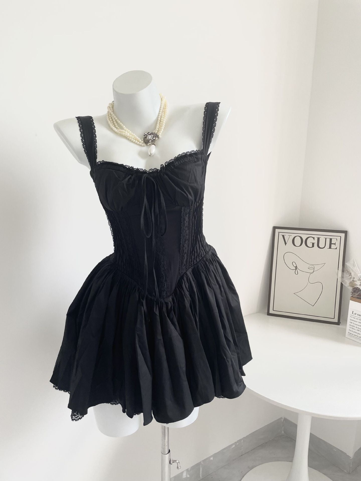 Dopamine Aurore Fishbone Cinched Waist Suspender Dresses