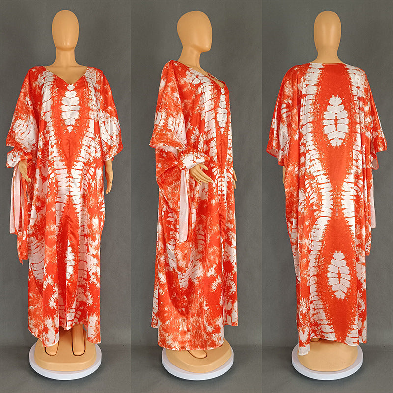 Women's African Ethnic Style Retro Gown Printed Large Swing Dresses