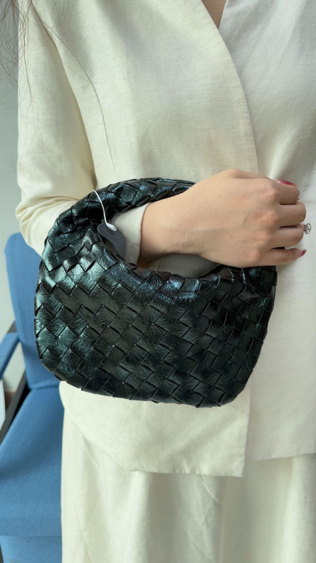 Elegant Dumpling Pleated Knotted Hand-woven Croissant Bags