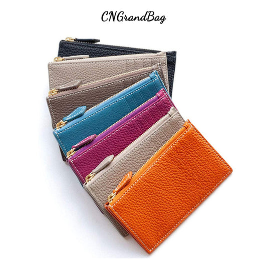 Women's Fashion Minimalist Style Korean First Layer Cowhide Document Card Holder