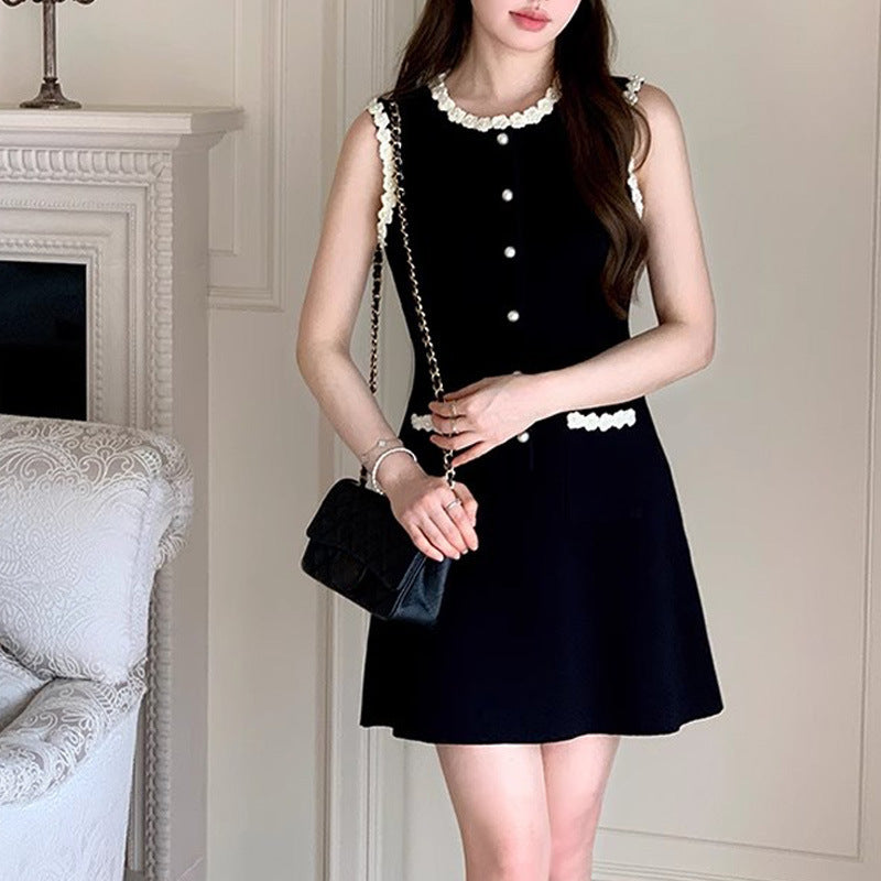 Pocket Suspender Dress Round Neck Sleeveless Dresses
