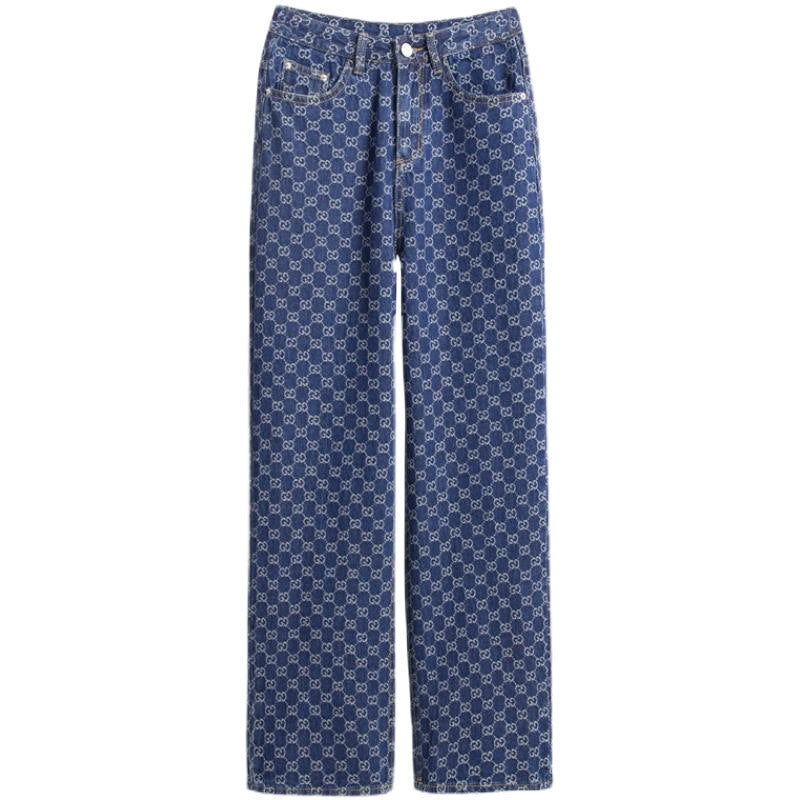 Width Loose Summer Printed Slimming Wide Jeans
